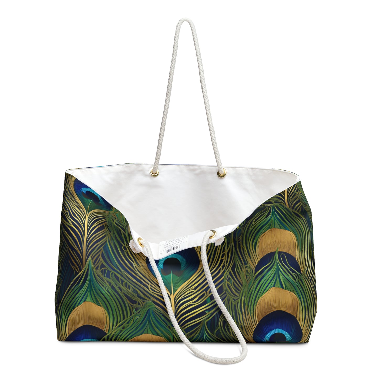 Peacock Feather Weekender Tote Bag | Beach Bag | Shopping Bag | Boho | Floral | Landscape |