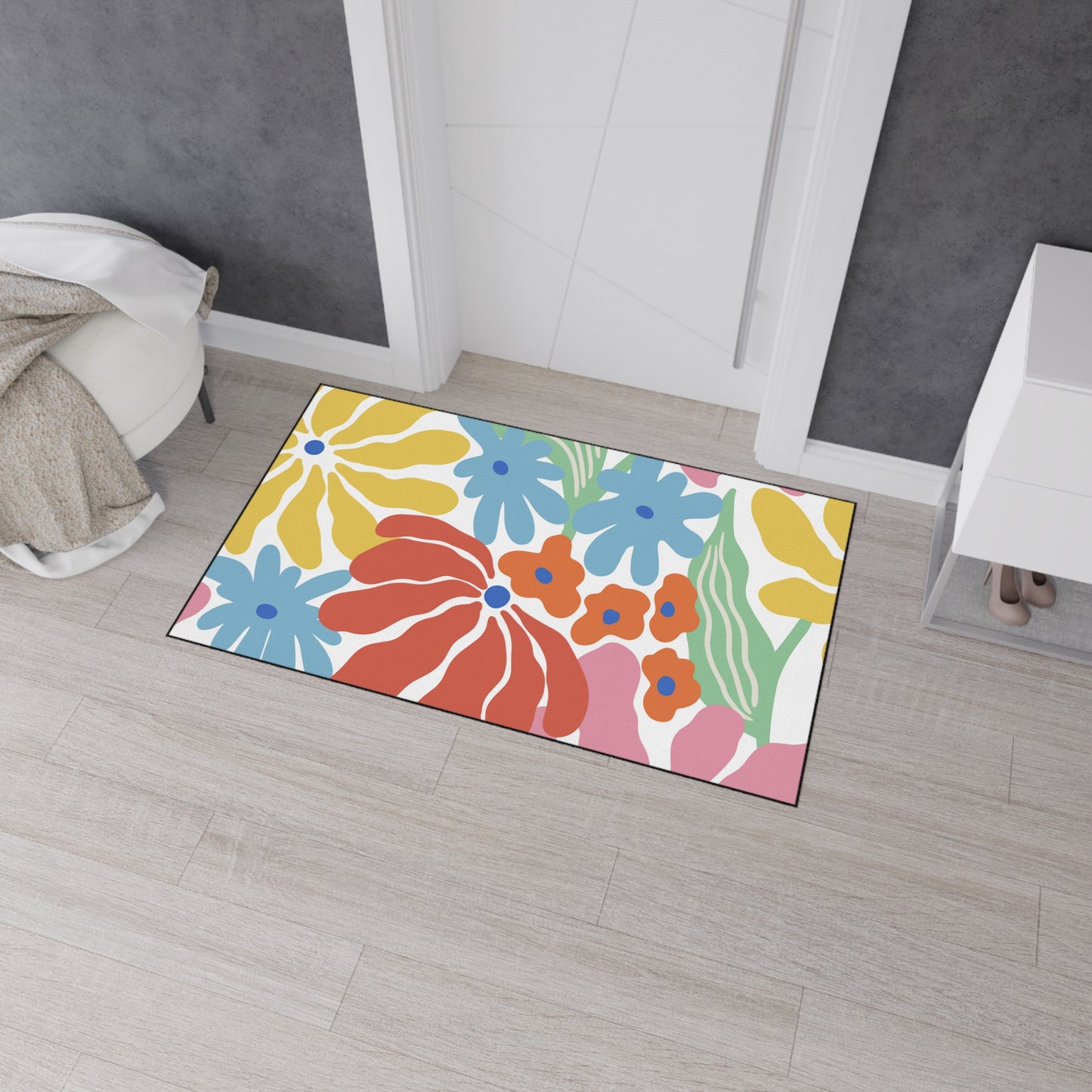 Decorative Heavy Duty Non-Slip Floor Mat Stylish Design Perfect for Entryway Kitchen Décor Garage Rug Coffee Bar Bathroom Floor Door Mat