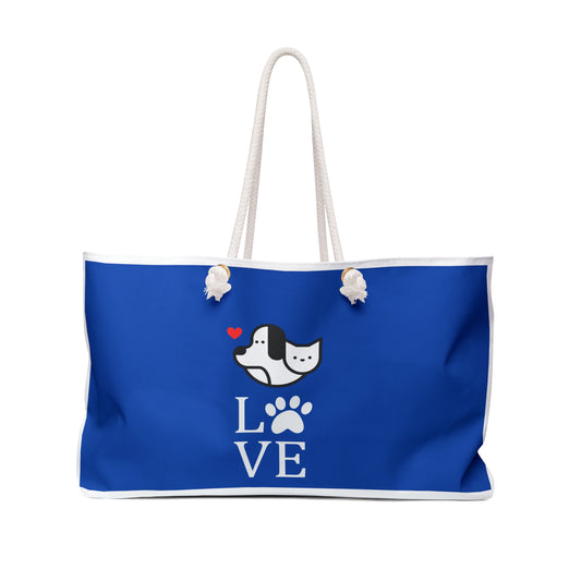 Dog and Cat Lover Weekender Bag | Pet Lover Gift | Dog Parent | Cat Parent | Beach Bag | Tote Bag |