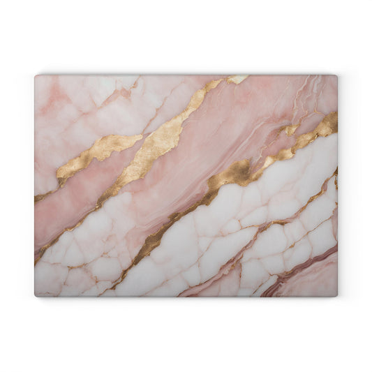 Kitchen Decor Glass Cutting Board Serving Tray with Quartz-look Design Cutting Board Gift for Home Cook Fun Marble-look Charcuterie Board