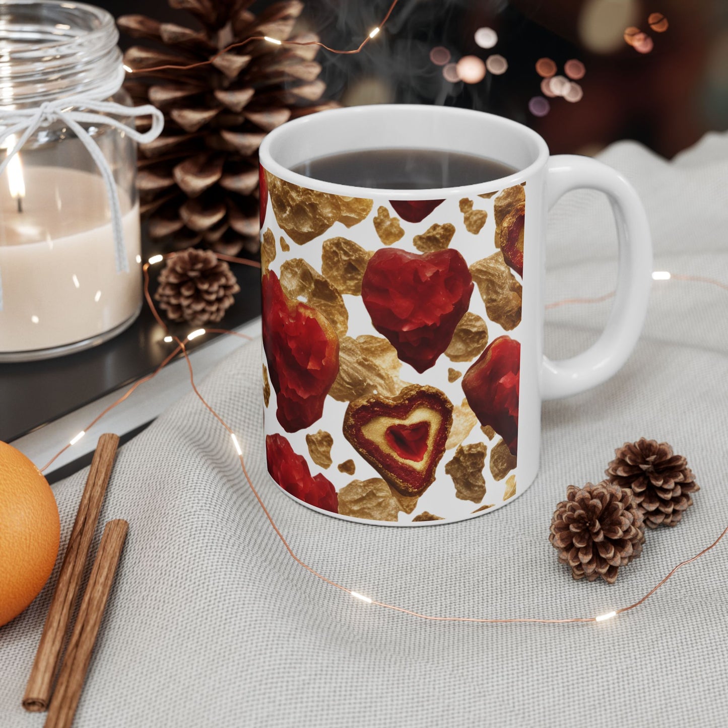 Heart Shaped Crystal Geode Design Coffee Tea Hot Chocolate Mug Valentine's Day Gift for Her Nature Lover Gift Geology Marble Rock Lover