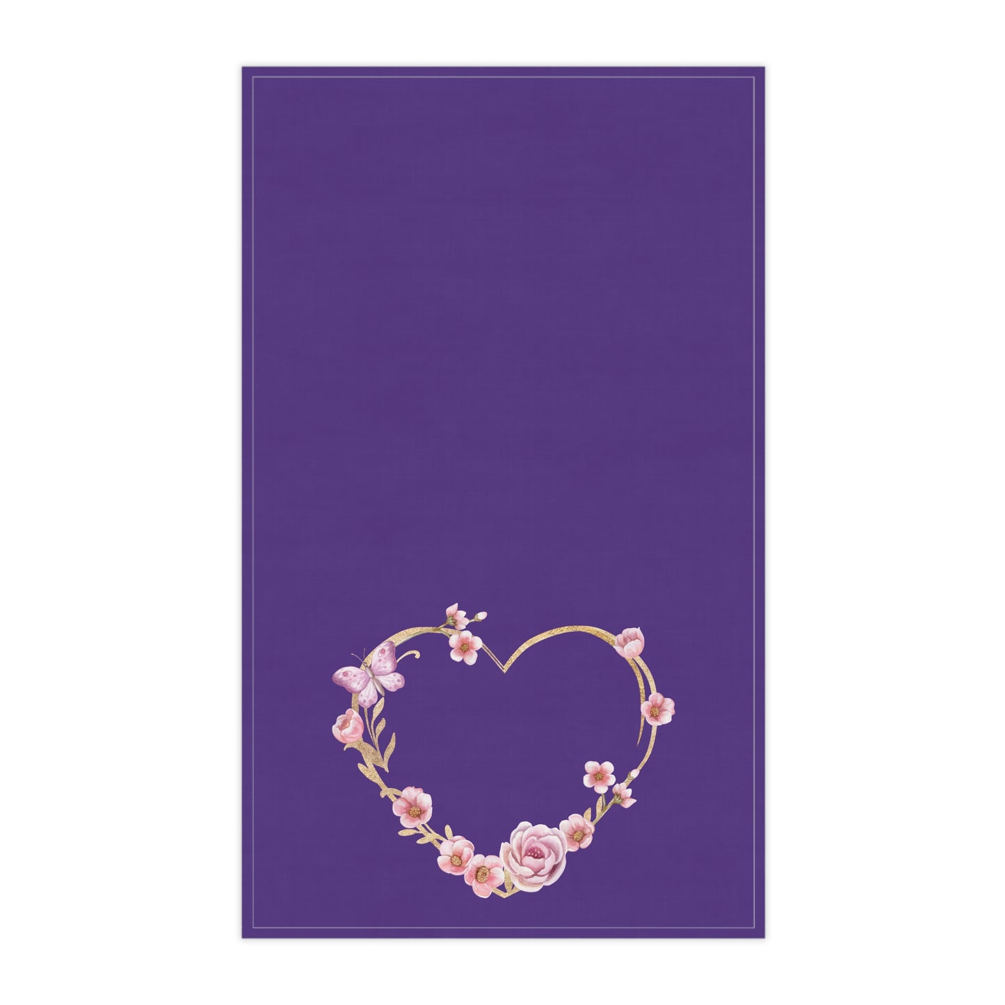 Floral Heart Pastel Kitchen Tea Towel Durable Hand Towel Gift for Flower Lover Whimsical Home Decor Decorative Kitchen Cotton Twill