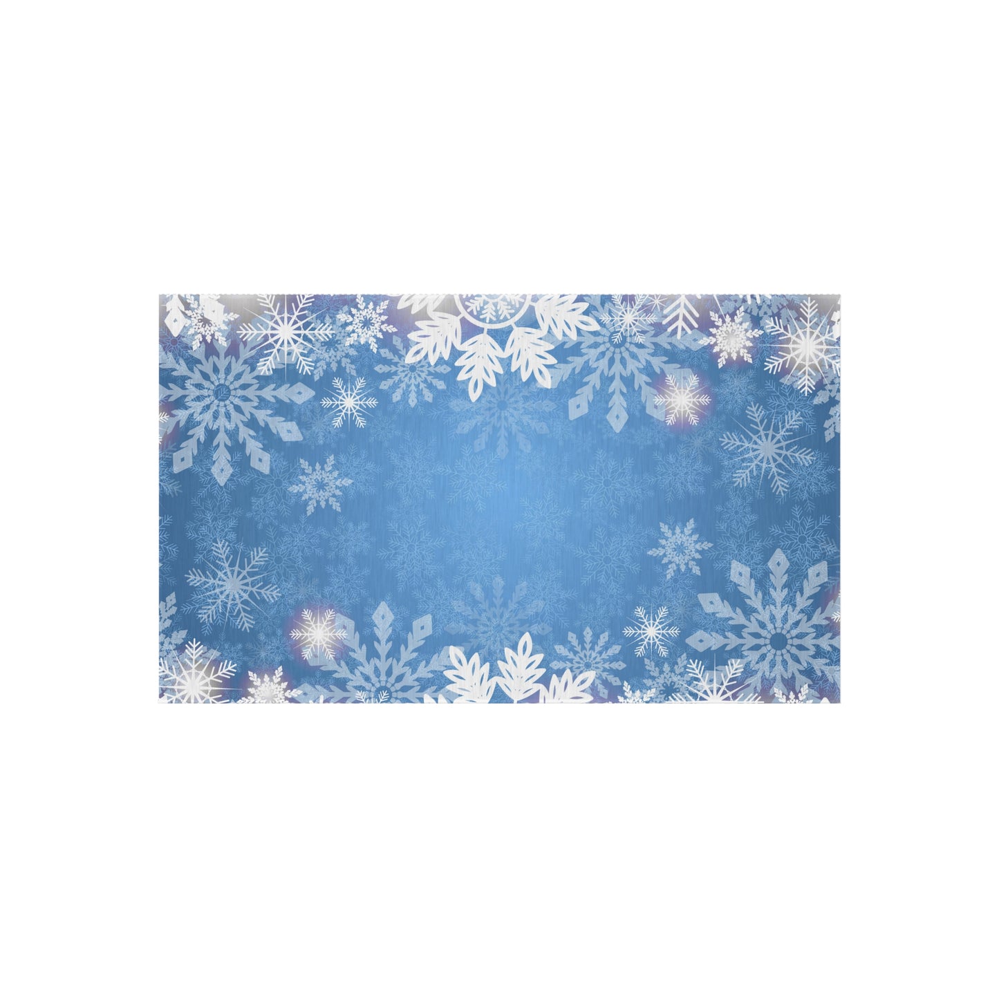 Snowflake Print Chenille Outdoor Rug with No-Skid Backing Cozy Outdoor Carpet Patio Decor Gazebo Rug Pool Area Decor Outdoor Kitchen Carpet