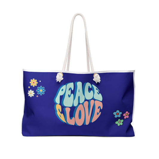 Peace and Love Weekender Bag | Beach Bag | Overnight Bag | Shopping Bag | Tote Bag |