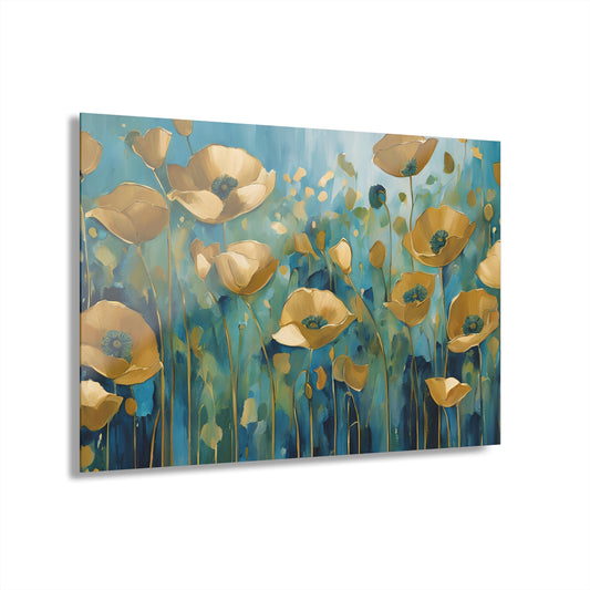 Large Floral Design Acrylic Print with French Cleat Nature Lover Wall Art Flower Lover Gift Outdoors Artwork Modern Garden Home Decor