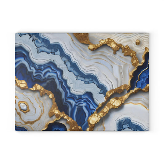 Kitchen Decor Glass Geode-Themed Image Unique Rock Lover Cutting Board Serving Tray Home Cook Gift Colorful Glass Charcuterie Board