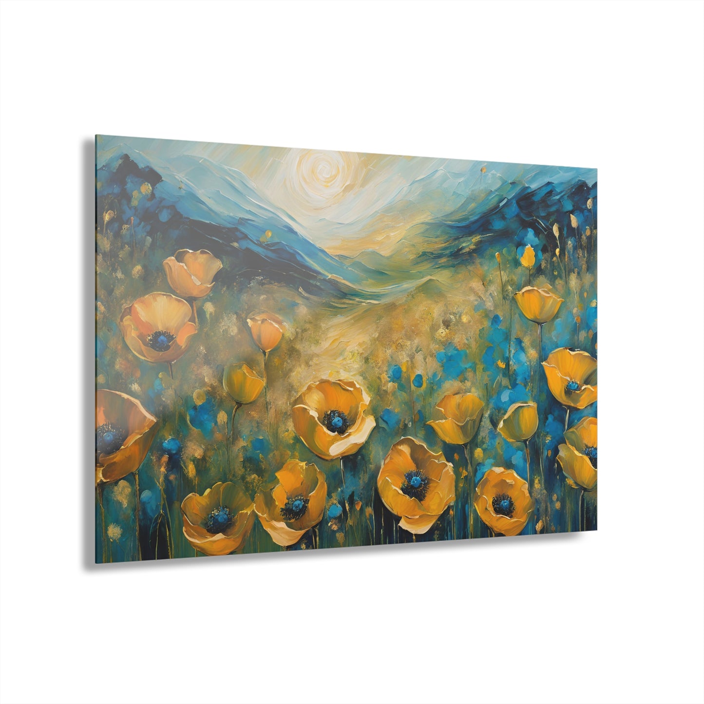 Large Floral Design Acrylic Print with French Cleat Nature Lover Wall Art Flower Lover Gift Outdoors Artwork Modern Garden Home Decor