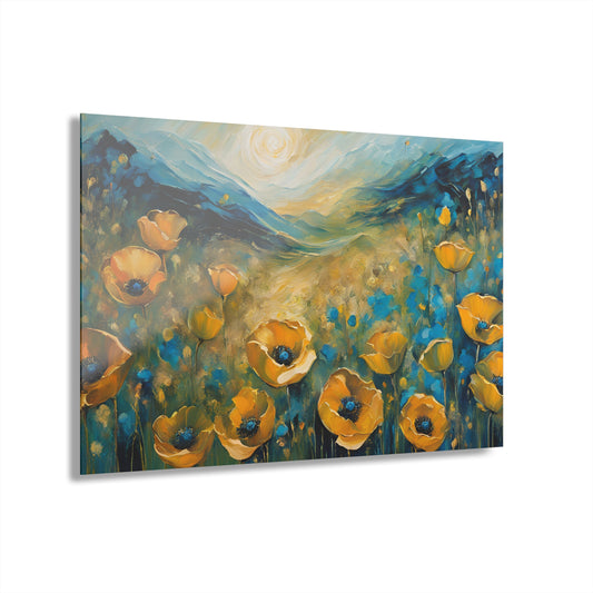Large Floral Design Acrylic Print with French Cleat Nature Lover Wall Art Flower Lover Gift Outdoors Artwork Modern Garden Home Decor