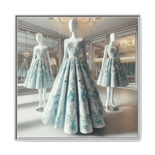 Fashion Formal Runway Dress Framed Canvas Print Wall Art Unique Fashion Designer Style Haute Couture Fashionista Gift Decor 3 Frame Colors