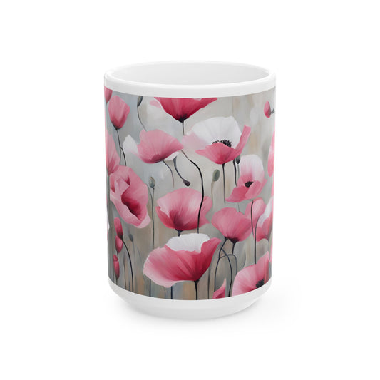 Boho Wildflowers Cottagecore 15-oz Coffee Mug Pressed Flowers Pastel Floral Nature Mug Wildflower Tea Cup Flower Garden Lover Gift for Her
