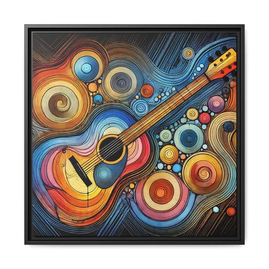 Modern Music-Themed Print Abstract Design Unique Framed Canvas Print Guitar Wall Art Music Lover Gift Decor 3 frame colors
