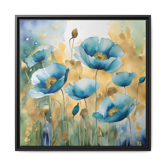 Modern Poppies Print Floral Design Unique Framed Canvas Print Wall Art Flower Lover Gift Nature Lover Gift Wildflower Decor 3 frame colors
