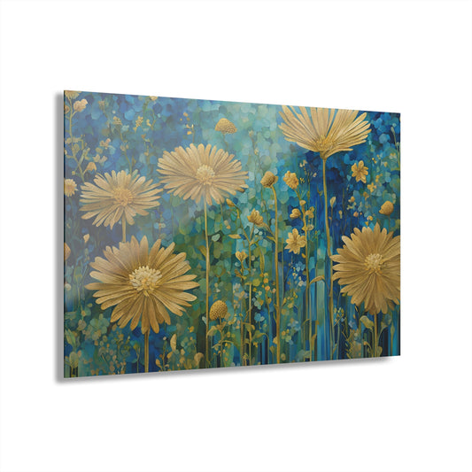 Large Floral Design Acrylic Print with French Cleat Nature Lover Wall Art Flower Lover Gift Outdoors Artwork Modern Garden Home Decor