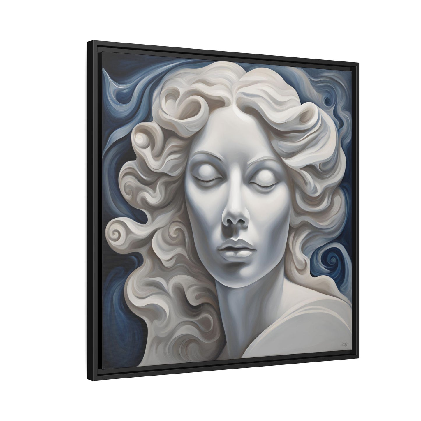 Modern Abstract Woman's Face Design Unique Framed Print Canvas Wall Decor Gift 3 frame colors to chose from