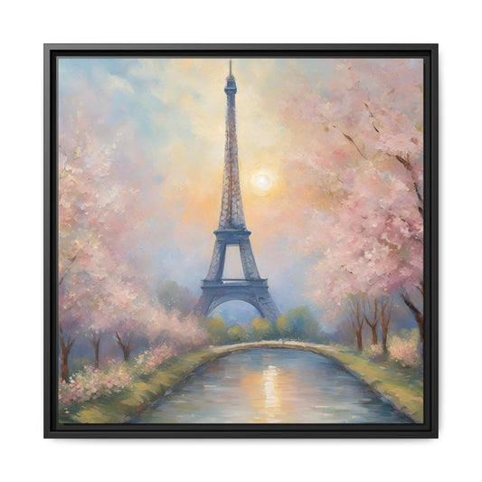 Modern Abstract Pastel Eiffel Tower Design Unique Framed Colorful Canvas Landscape Wall Art Paris France Gift Landscape Gift 3 frame colors