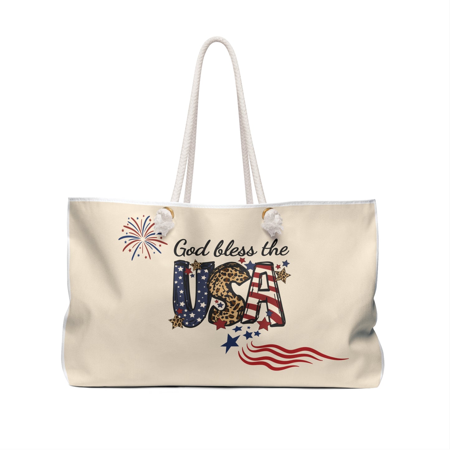 God Bless the USA Tote Bag | Beach Bag | Shopping Bag | Flag | Patriotic | Americana |