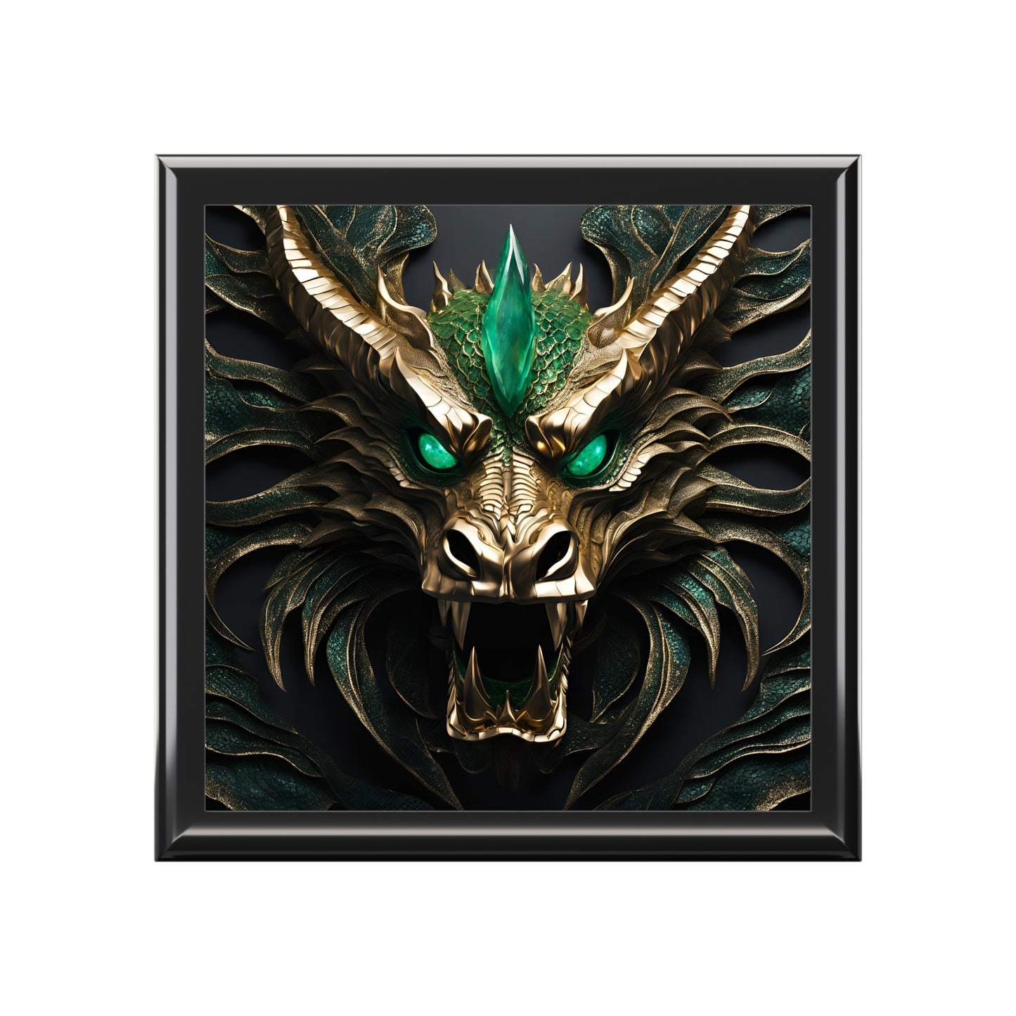 Unique Dragon Fantasy Art Print Mythical Design Jewelry Box Trinket Box Bedroom Dresser Decor Vanity Gift Box - 3 colors to choose from