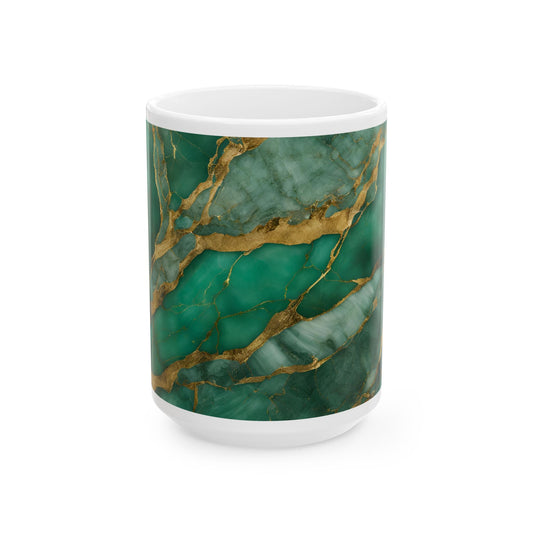 Boho Cottagecore 15-oz Ceramic Coffee Mug Quartz-Inspired Image Pastel Nature Rock Lover Ceramic Tea Cup Flower Garden Lover Gift for Her
