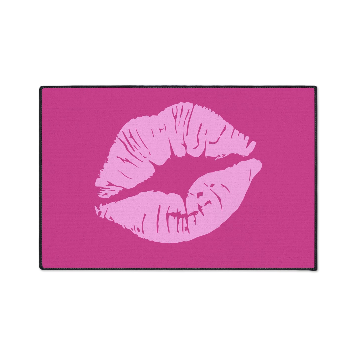 Decorative Heavy Duty Non-Slip Floor Mat Stylish Design Perfect for Entryway Kitchen Décor Pink Kissy Lips Design Rug Lipstick Bathroom Mat