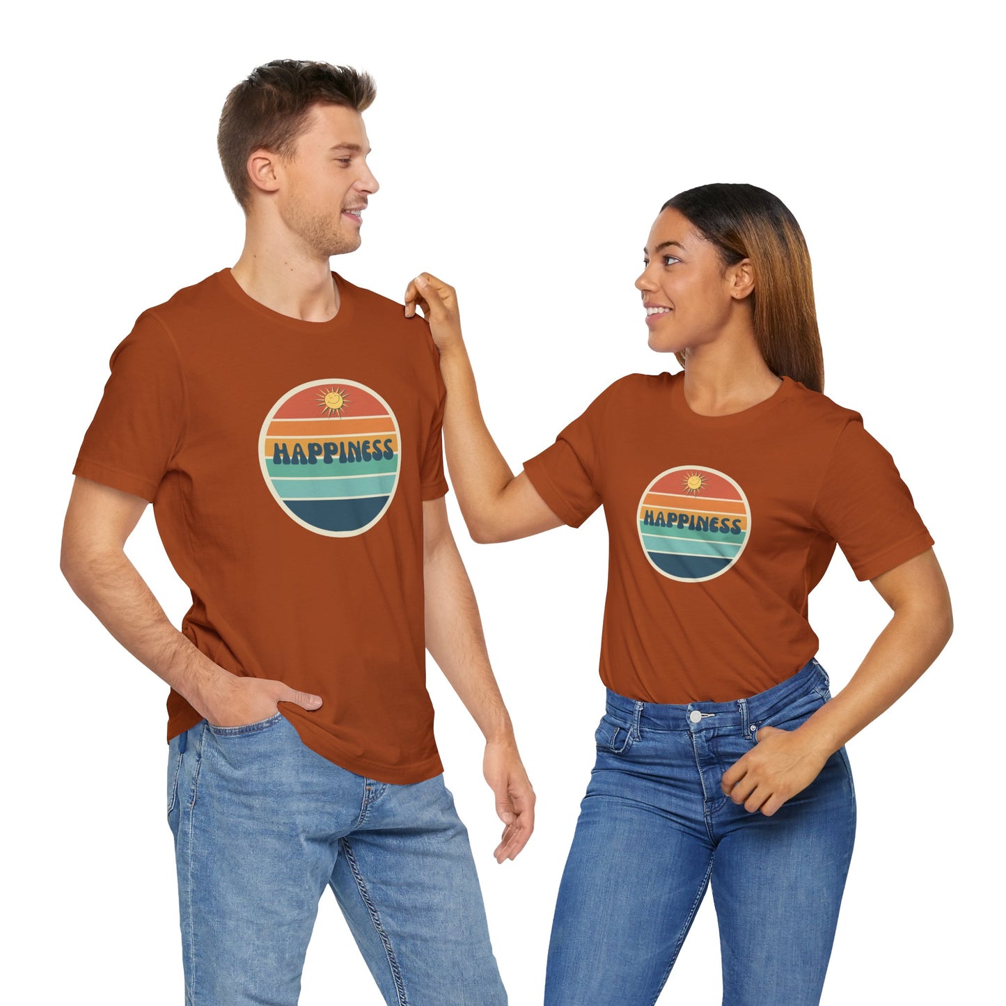 Happiness T-shirt | Unisex Uplifting Positivity Tee | Inspirational Happy Retro Sunshine Shirt |