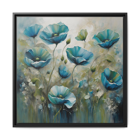 Modern Poppies Print Floral Design Unique Framed Canvas Print Wall Art Flower Lover Gift Nature Lover Gift Wildflower Decor 3 frame colors