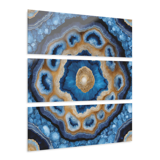 Stunning Geode Design Triptych Acrylic Print Wall Art Nature Lover Gift Geology Rock Lover Gift Agate Design