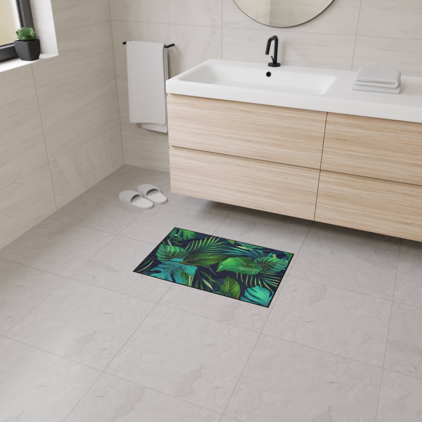 Decorative Heavy Duty Non-Slip Floor Mat Stylish Design Perfect for Entryway Kitchen Décor Beachy Hawaiian Rug Tropical Bathroom Floor