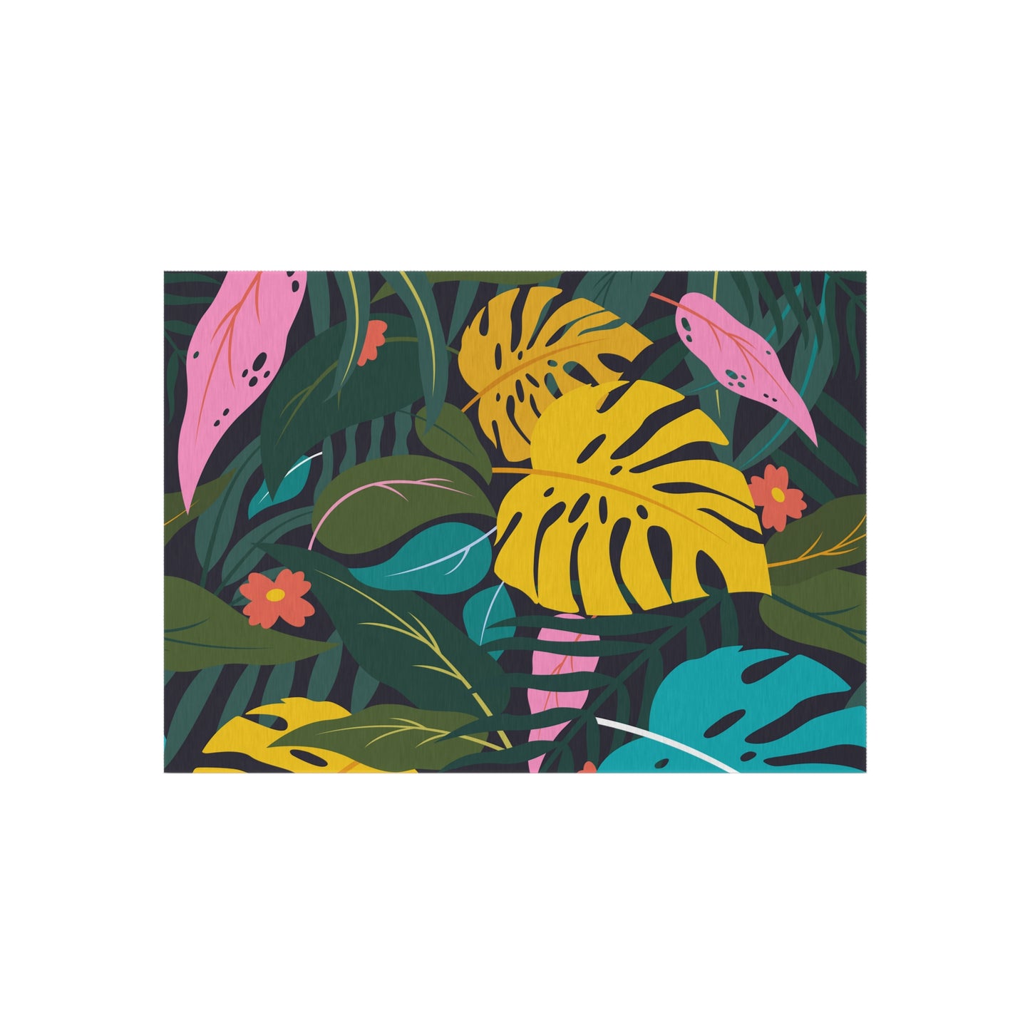 Tropical Chenille Outdoor Rug with No-Skid Backing Cozy Outdoor Carpet Patio Decor Gazebo Rug Pool Area Decor Outdoor Kitchen Carpet