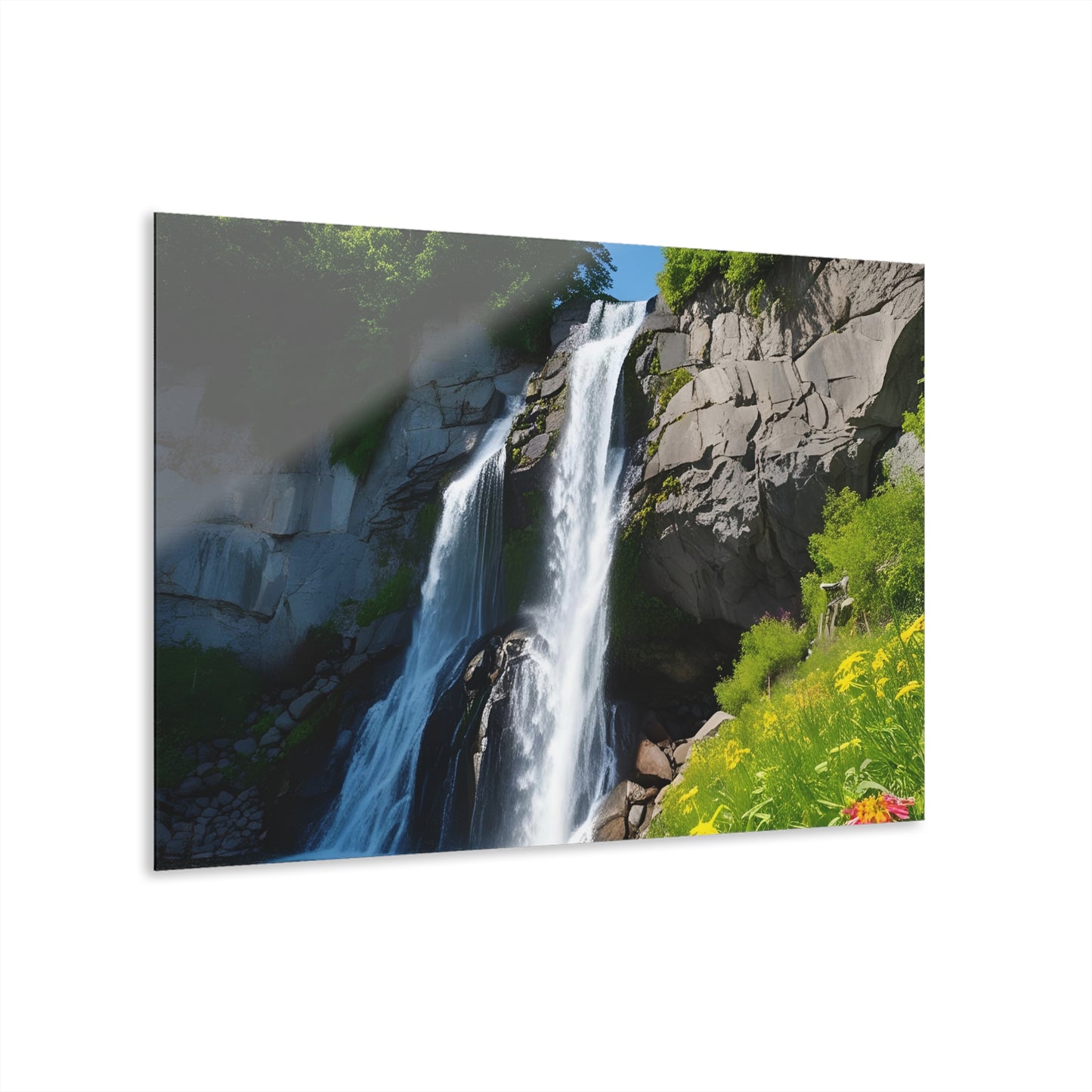 Large Waterfall Acrylic Print with French Cleat Nature Lover Wall Art Mountain Life Gift Outdoors Artwork Modern Home Decor