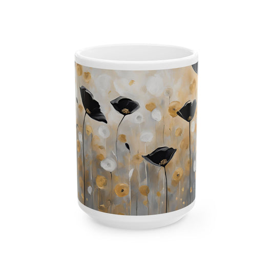 Boho Wildflowers Cottagecore 15-oz Coffee Mug Pressed Flowers Pastel Floral Nature Mug Wildflower Tea Cup Flower Garden Lover Gift for Her