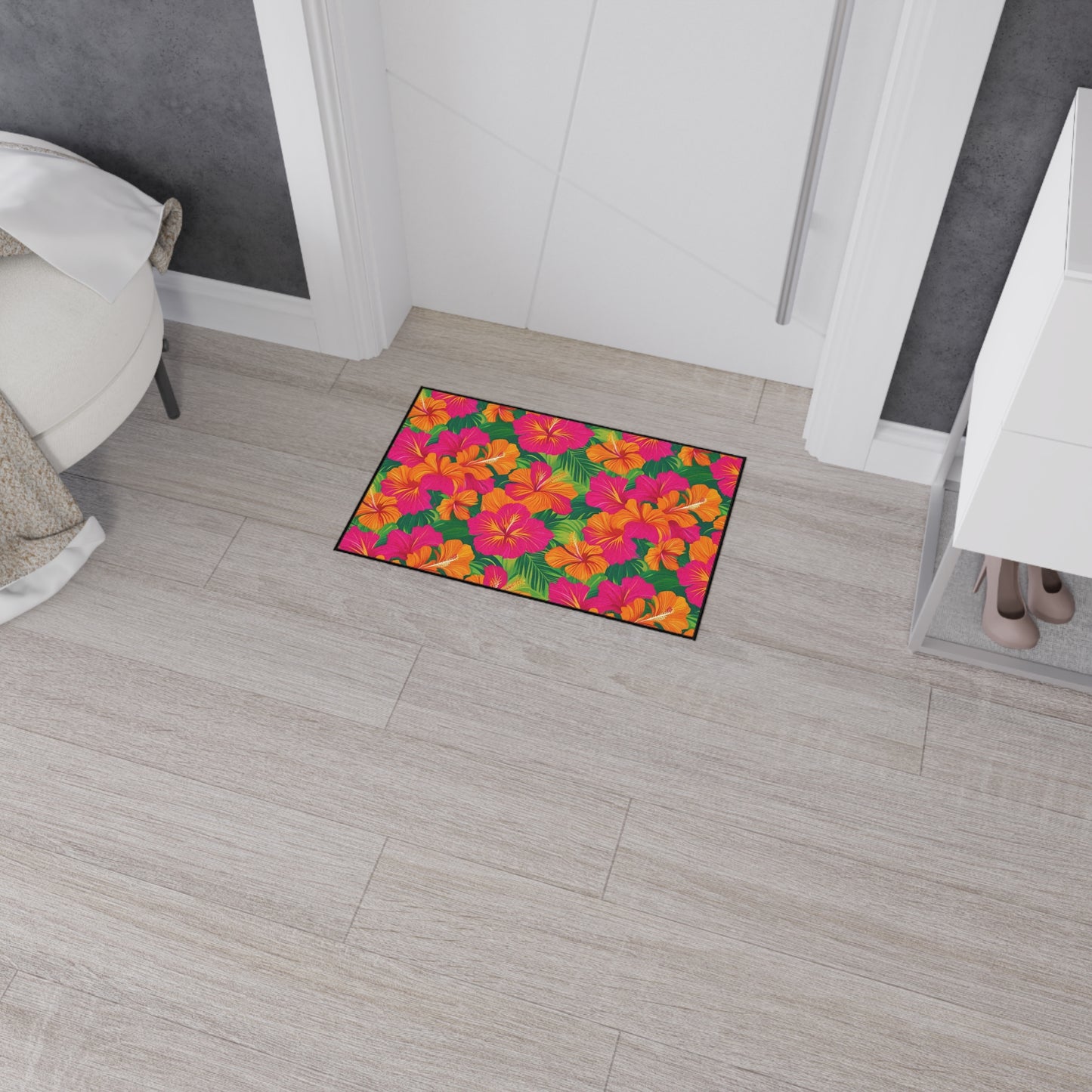 Decorative Heavy Duty Non-Slip Floor Mat Stylish Design Perfect for Entryway Kitchen Décor Beachy Hawaiian Rug Tropical Bathroom Floor