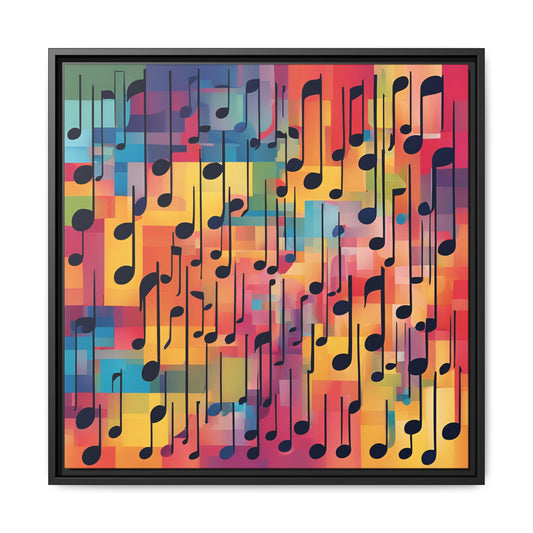 Modern Music-Themed Print Abstract Design Unique Framed Canvas Print Treble Clef Note Wall Art Music Lover Gift Decor 3 frame colors