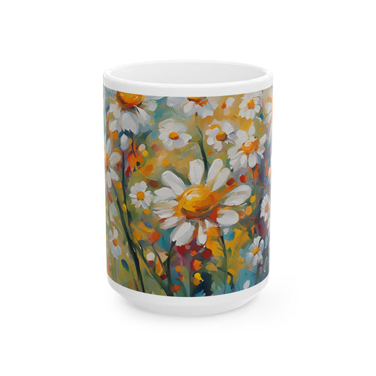 Boho Wildflowers Cottagecore 15-oz Coffee Mug Pressed Flowers Pastel Floral Nature Mug Wildflower Tea Cup Flower Garden Lover Gift for Her