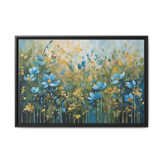Daisy Print Floral Design Unique Framed Canvas Print Wall Art Flower Lover Gift Nature Gift Wildflower Contemporary Decor 3 frame colors
