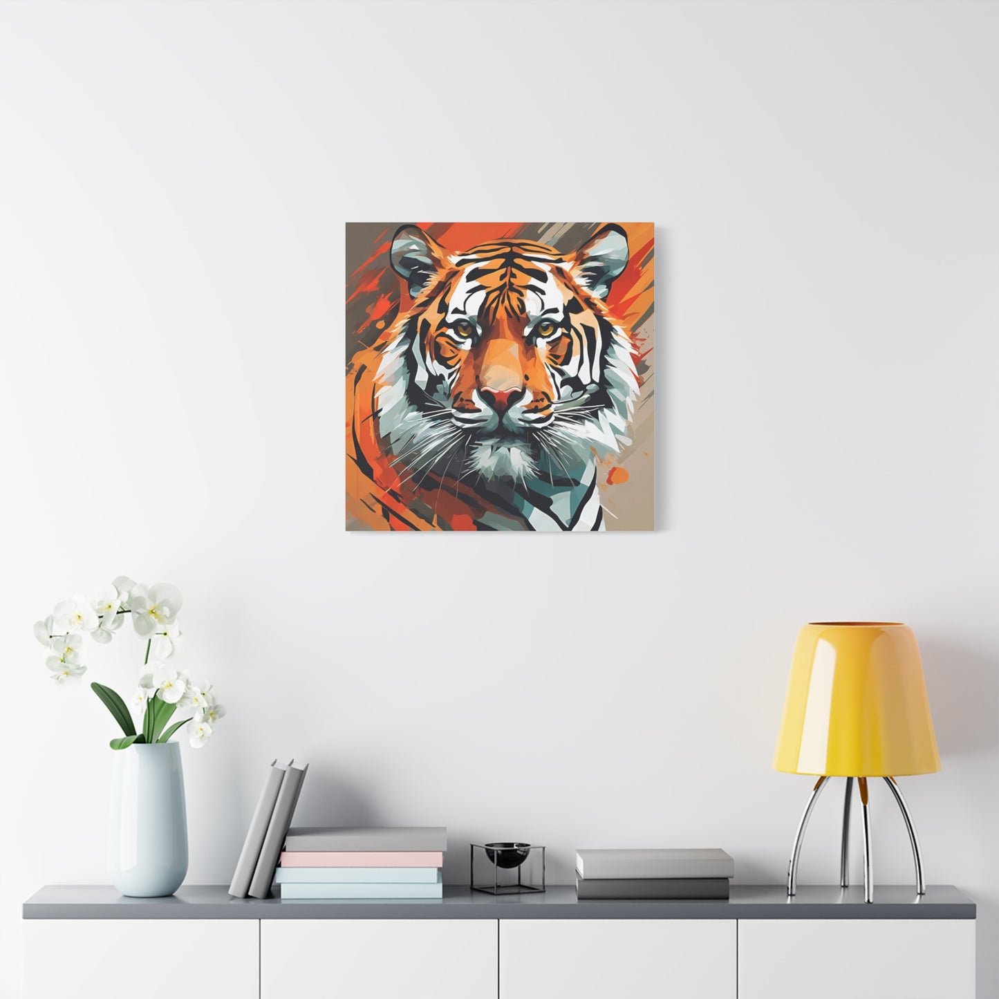 Tiger Print Wall Art | Matte Canvas, Stretched, 1.25" | Modern Art | Animal Lover | Big Cats |