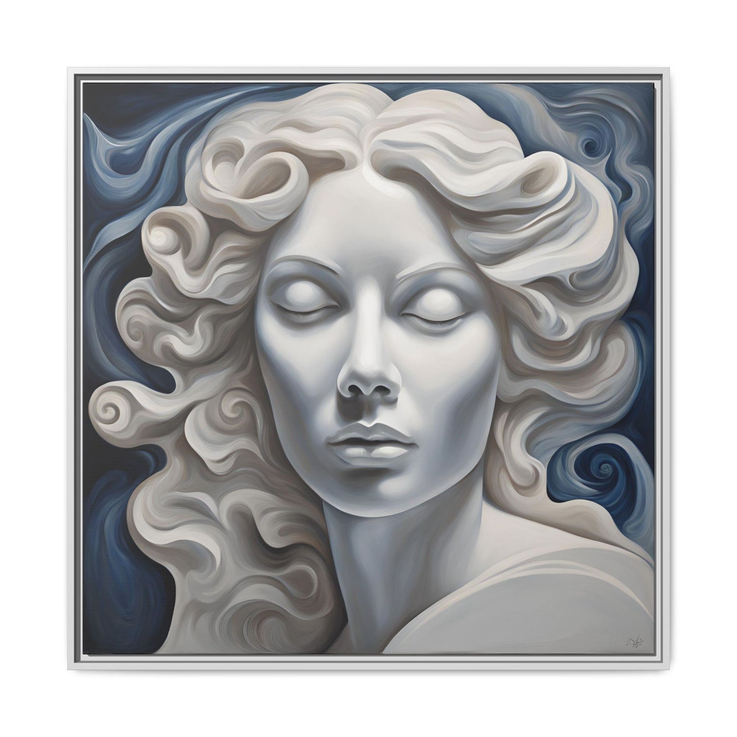 Modern Abstract Woman's Face Design Unique Framed Print Canvas Wall Decor Gift 3 frame colors to chose from