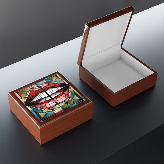 Unique Art Print Design Jewelry Box Trinket Box Bedroom Dresser Decor Vanity Gift Box - 3 colors to choose from