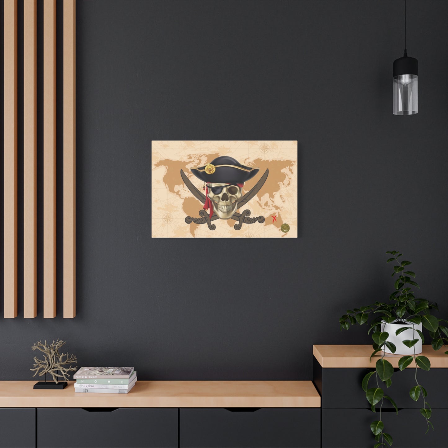 Pirate Print Wall Art | Matte Canvas, Stretched, 1.25" | Nautical | Swords | Skull | Anime |