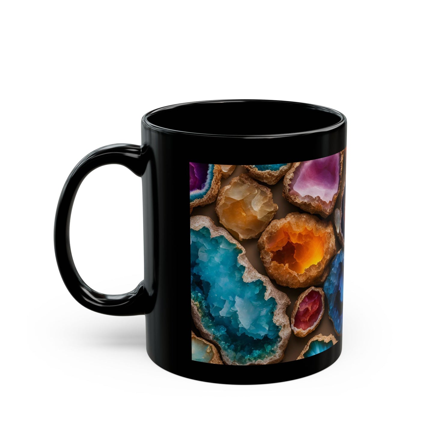 Multi-Color Amethyst Crystal Geode Design Coffee Tea Hot Chocolate Mug Boho Gift for Her Nature Lover Gift Rainbow Geology Rock Lover Gift