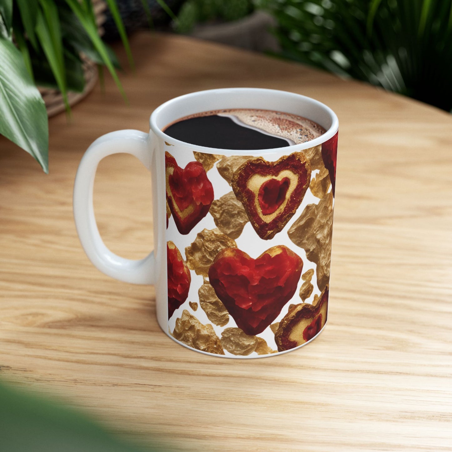 Heart Shaped Crystal Geode Design Coffee Tea Hot Chocolate Mug Valentine's Day Gift for Her Nature Lover Gift Geology Marble Rock Lover