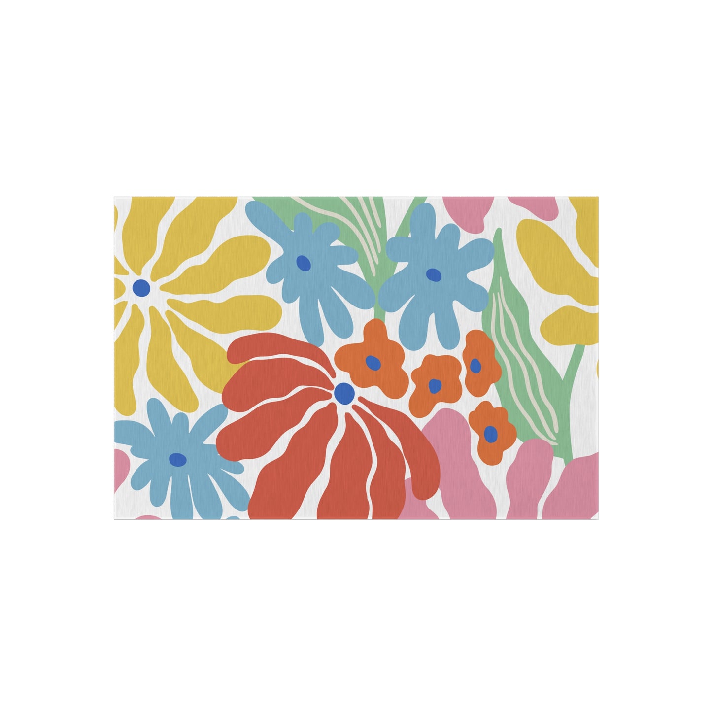 Modern Floral Chenille Outdoor Rug with No-Skid Backing Cozy Outdoor Carpet Patio Decor Gazebo Rug Pool Area Decor Outdoor Kitchen Carpet