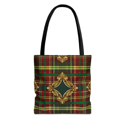 Christmas Tote Bag Holiday Cheer Gift Glam Winter Accessory Reusable Winter Plaid Tartan Shopping Bag Xmas Joy Gift Unisex Bag for Him Her
