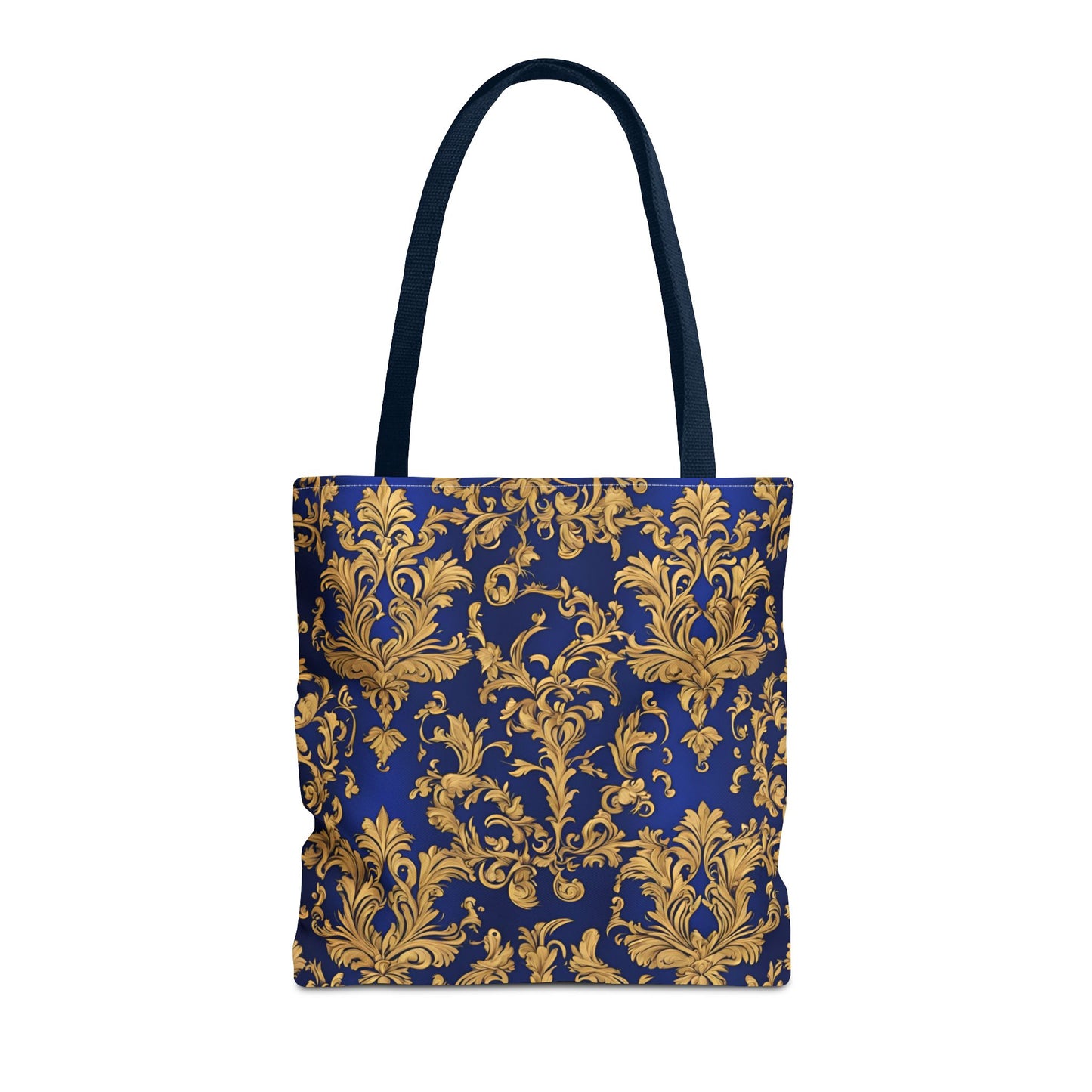 Elegant Royal Blue and Gold Damask Tote Bag | Carryall | Grocery Bag | Shopping Bag |