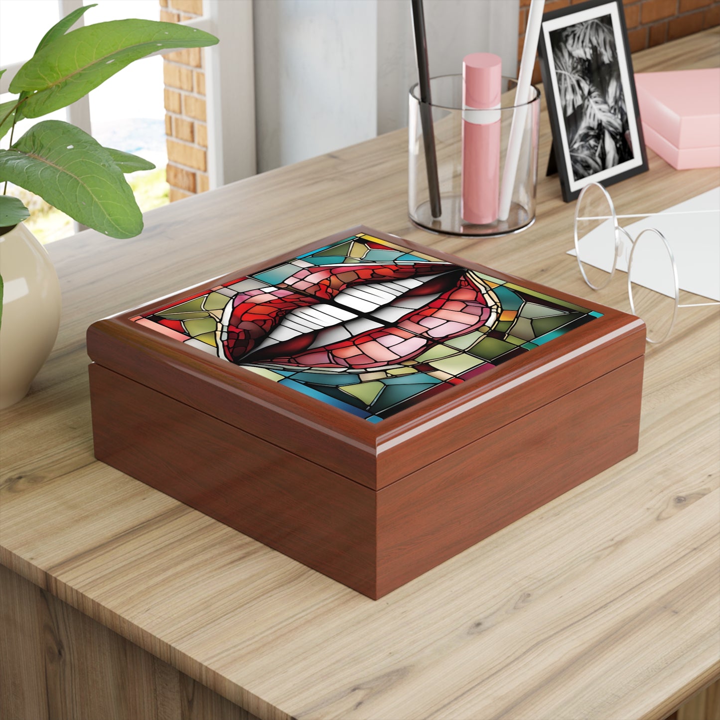 Unique Art Print Design Jewelry Box Trinket Box Bedroom Dresser Decor Vanity Gift Box - 3 colors to choose from