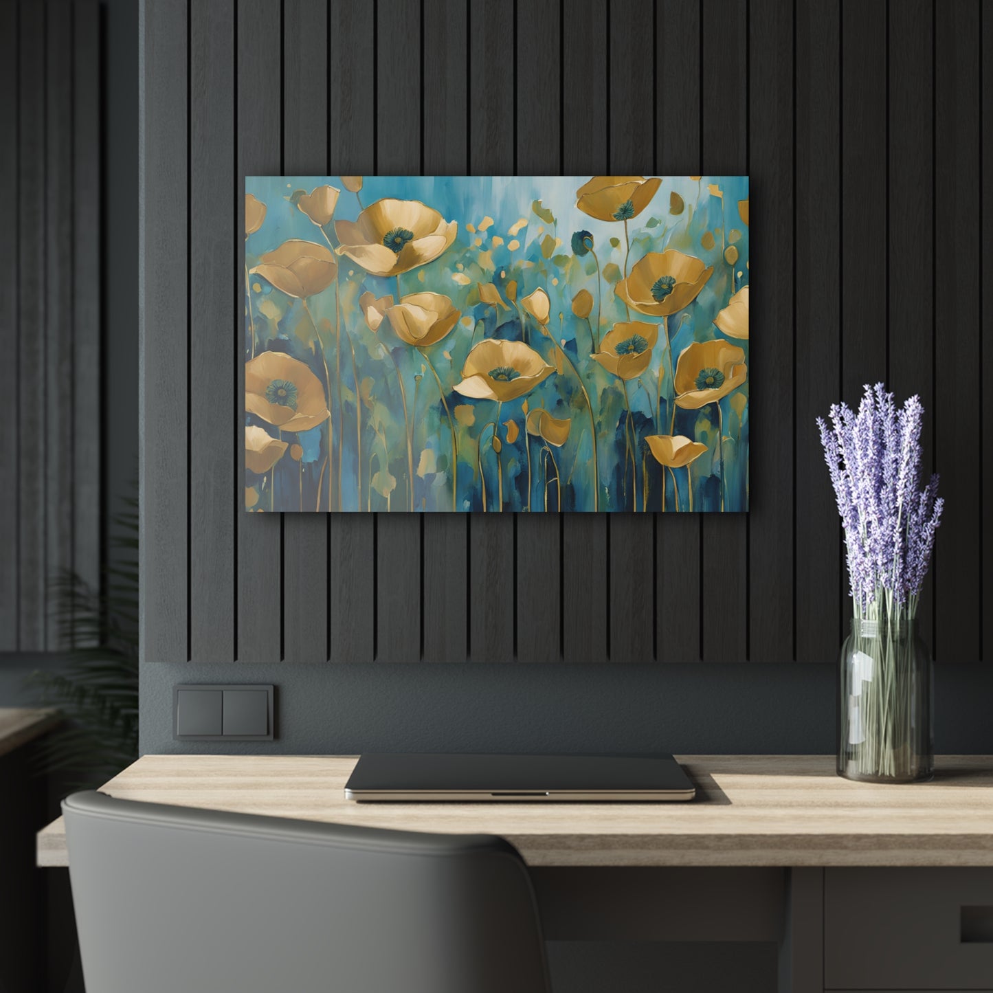 Large Floral Design Acrylic Print with French Cleat Nature Lover Wall Art Flower Lover Gift Outdoors Artwork Modern Garden Home Decor