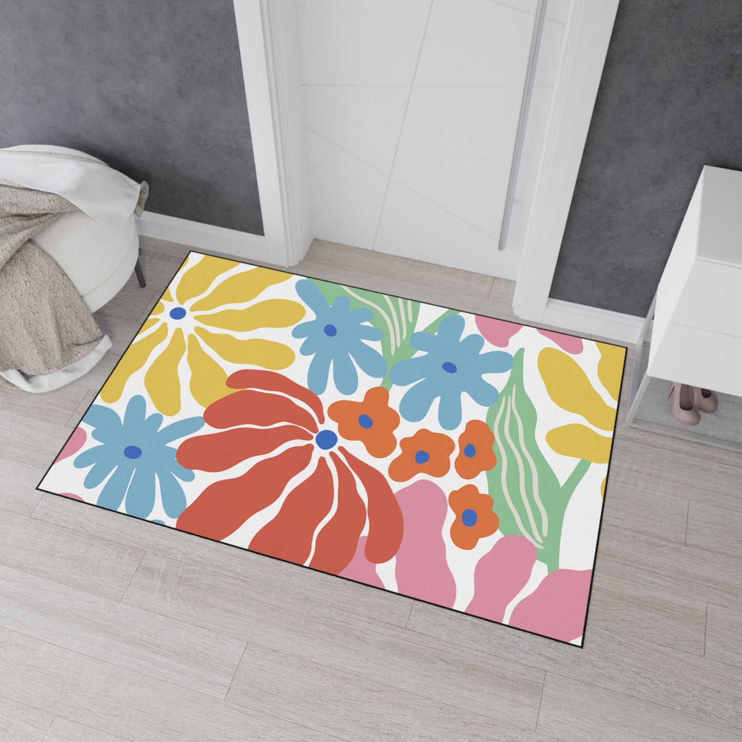 Decorative Heavy Duty Non-Slip Floor Mat Stylish Design Perfect for Entryway Kitchen Décor Garage Rug Coffee Bar Bathroom Floor Door Mat