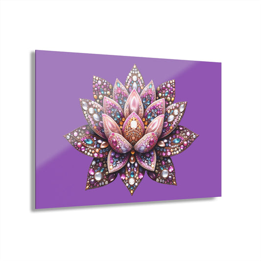 Large Lotus Blossom Floral Design Acrylic Print with French Cleat Nature Lover Wall Art Flower Lover Gift Artwork Modern Garden Home Decor