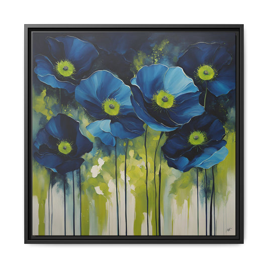 Modern Poppies Print Floral Design Unique Framed Canvas Print Wall Art Flower Lover Gift Nature Lover Gift Wildflower Decor 3 frame colors