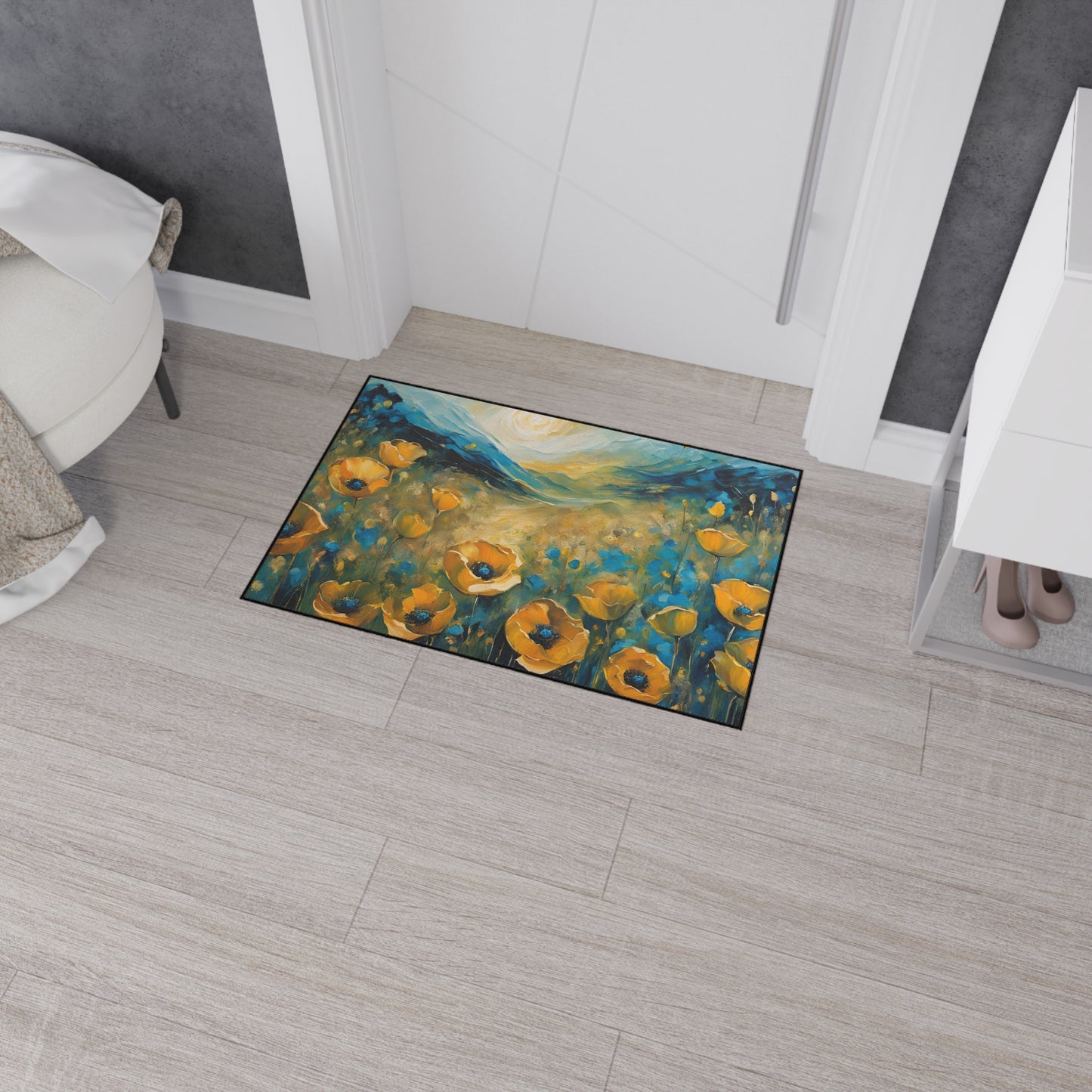 Decorative Heavy Duty Non-Slip Floor Mat Stylish Design Perfect for Entryway Kitchen Décor Garage Rug Coffee Bar Bathroom Floor Door Mat