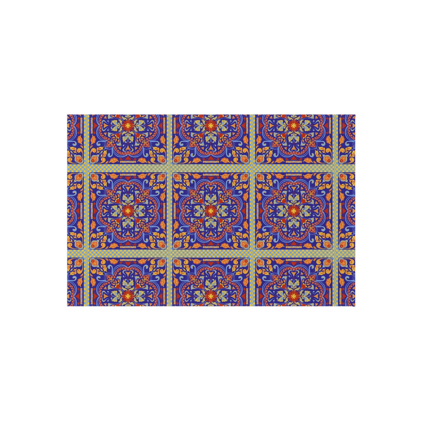 Chenille Print Pattern Outdoor Rug with No-Skid Backing Cozy Outdoor Carpet Patio Decor Gazebo Rug Pool Area Decor Outdoor Kitchen Carpet